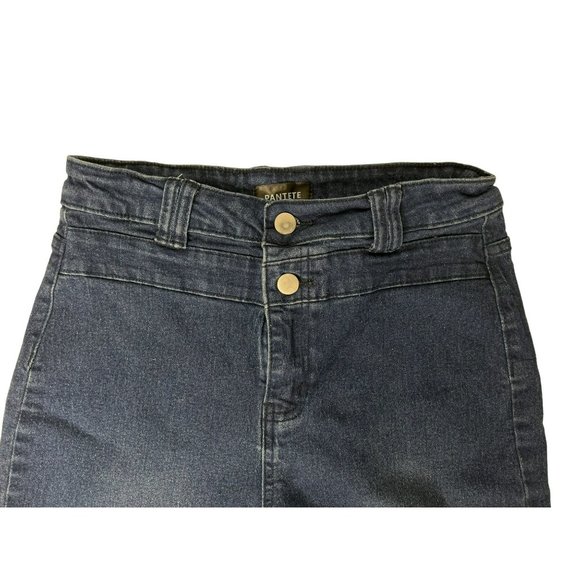 Pantete Jeans Women's M Flare Double Button Comfy Western Casual Trending - Picture 2 of 6